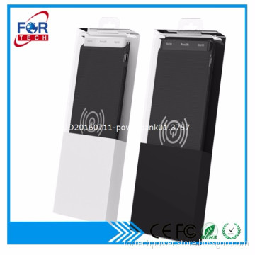 New technology wireless qi power battery with capacity 10000mah,3 connectors power banks for promo